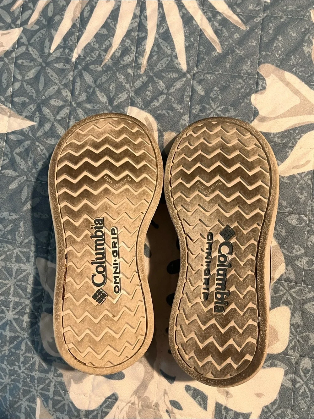 Columbia PFG Brown Canvas Rubber Boat Shoes Size 11 Slip On